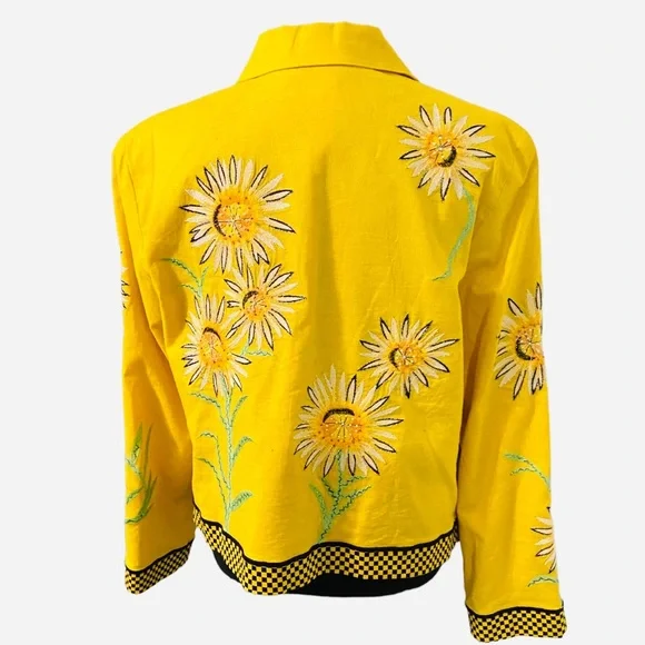 🌟🔥 BOGO Sale🔥🌟 Vintage Yellow Daisy Blazer - Picture 4 of 8